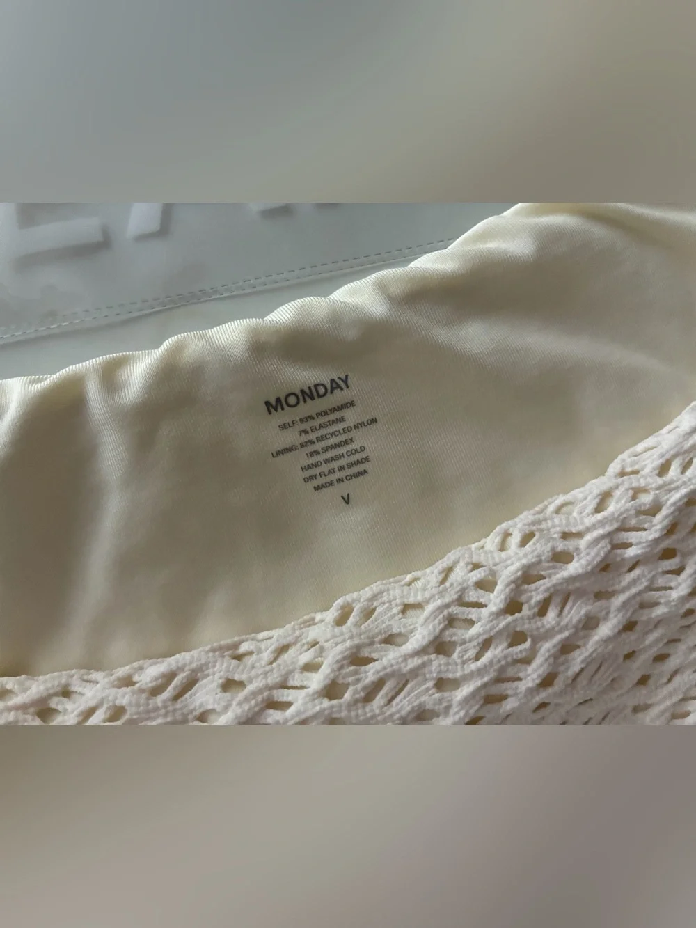 Monday Swimwear Ivory Crochet Cream Tamarama Bikini Bottom V XL